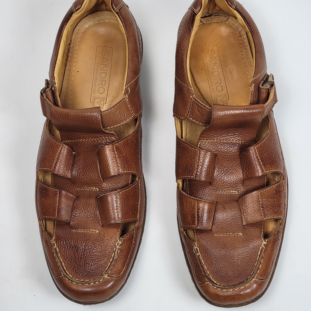 SANDRO TAN LEATHER FISHERMAN SANDAL, EUC, size 10